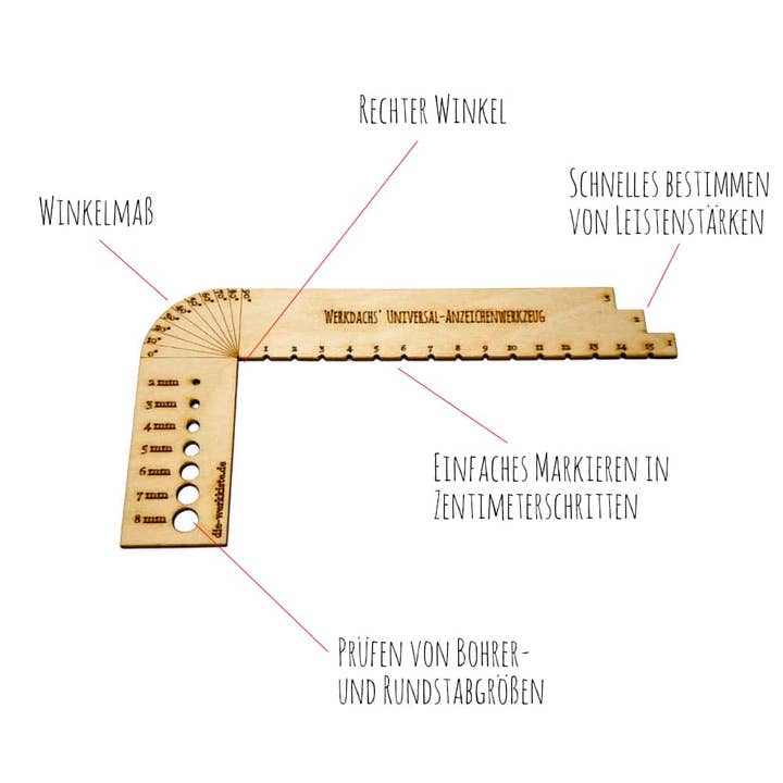 Die Werkkiste - Wholesale Wood Toy - Kids - Werkdachs' universal marking tool1