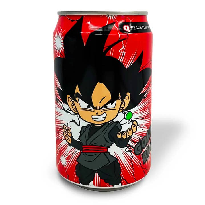 Dragon Ball Z Black Goku Sparkling Water- Peach Flavor for wholesale by Fizz and Sweets Wholesale