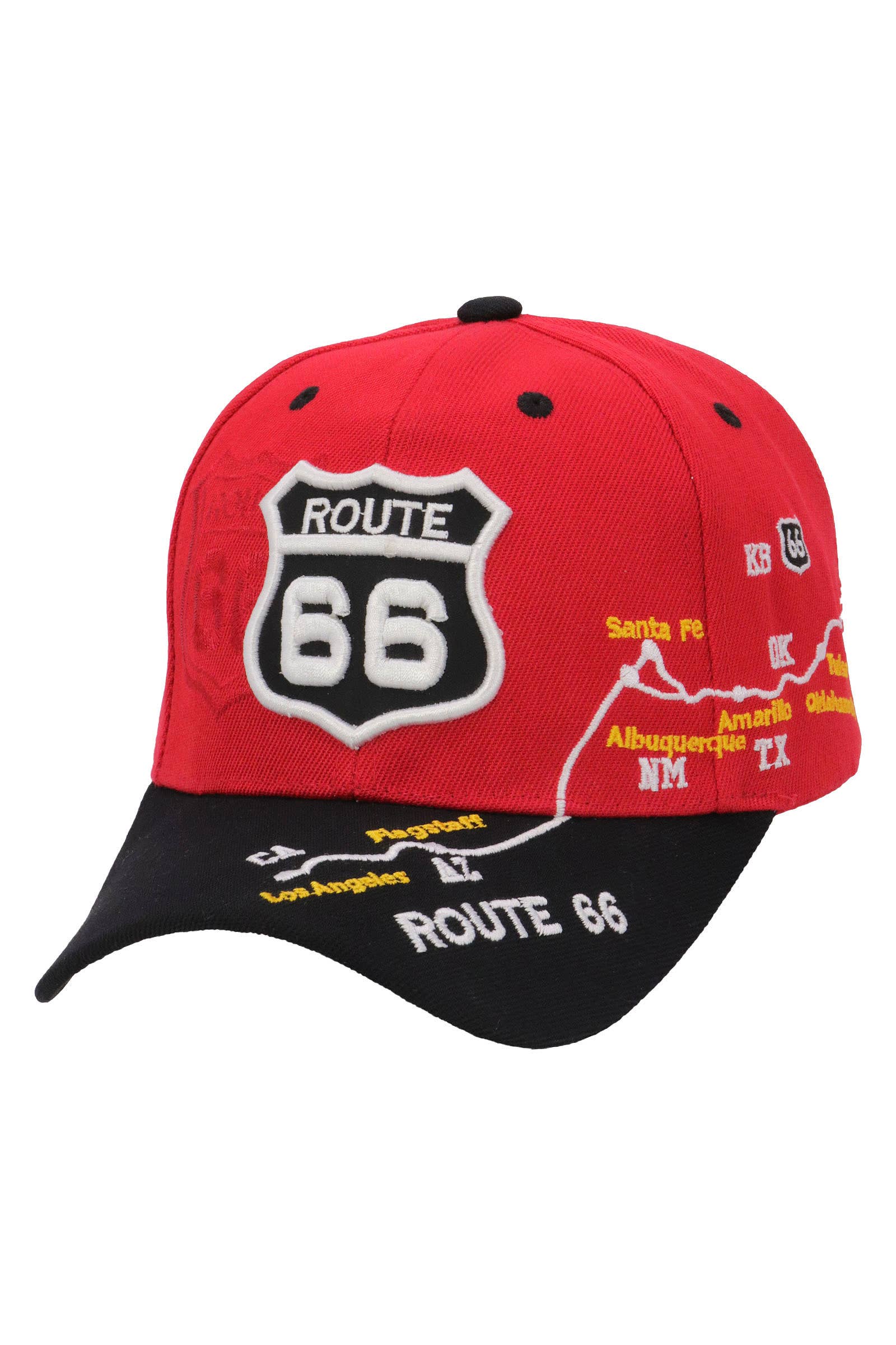 Cap Zone – wholesale Baseball cap – Unisex – Route 66 Road Map Polyester Baseball Cap5
