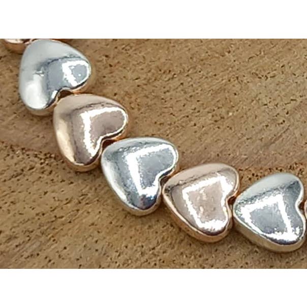 Jess & Lou - Wholesale Beaded Bracelet - Mini Matt Heart Stretch Bracelet BR168MIX1