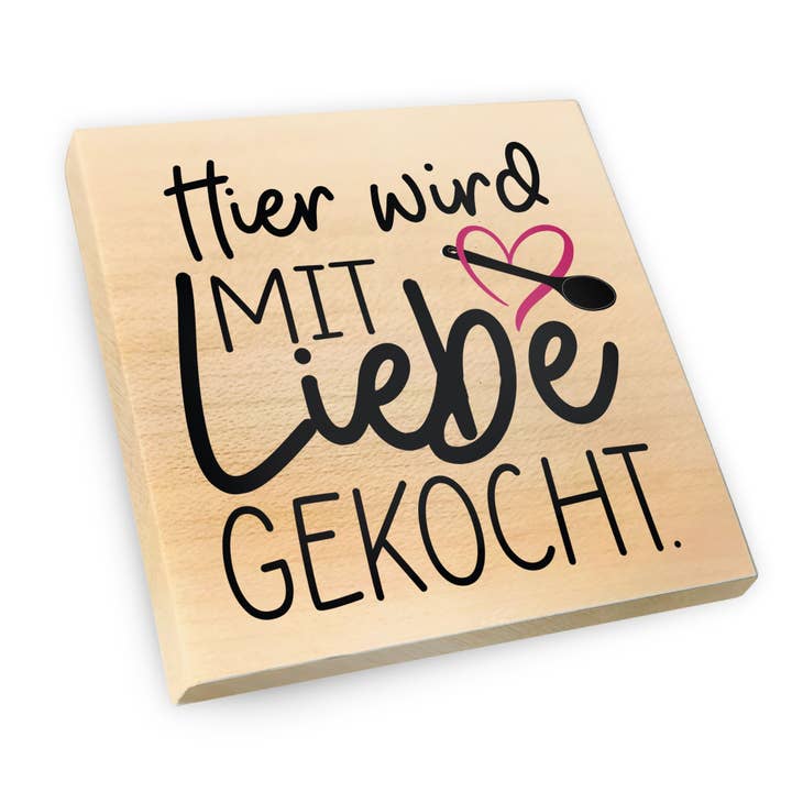 Koelkastmagneet van esdoornhout | Hier wordt met liefde gekookt voor wholesale door wammi