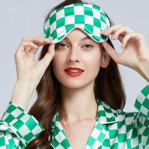 LanLivia - Wholesale Sleep/Eye Mask - 100% Silk Sleep Mask-Strips n Checkboard Patterns-Oversize13