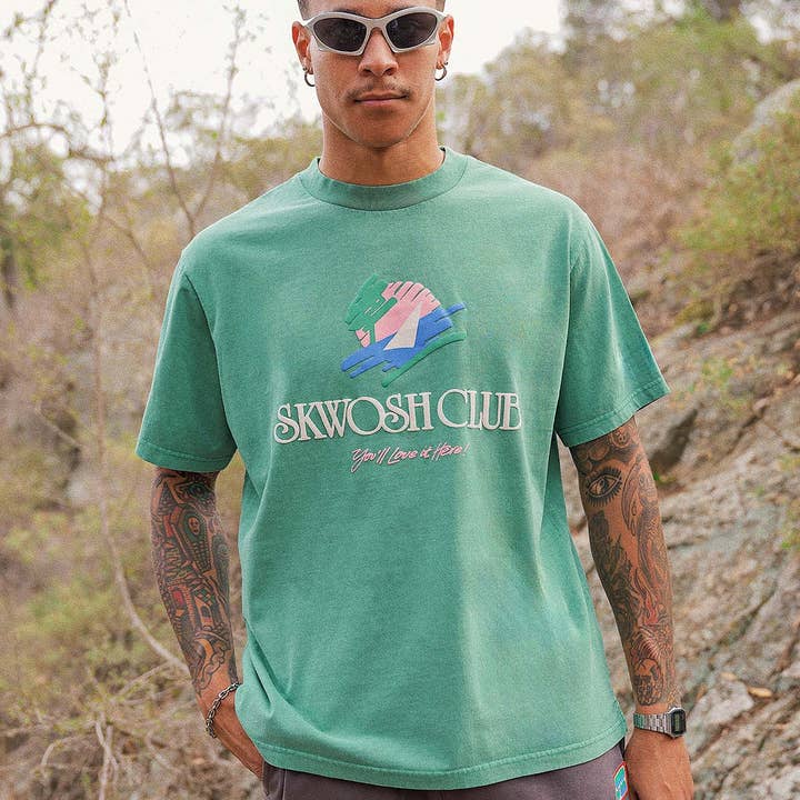 Set Sail Regular Tee In Green for wholesale by Skwosh