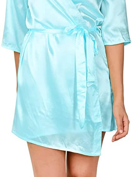 Robe quimono em azul celeste por atacado de Ecogram