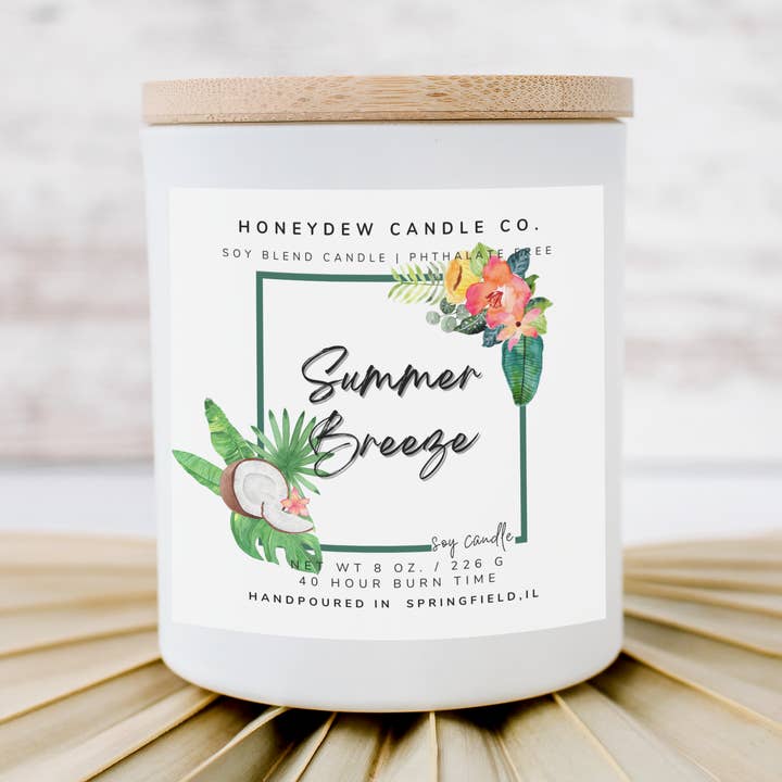 Vela Summer Breeze de 8 onzas para venta al por mayor de Honeydew Candle Co.