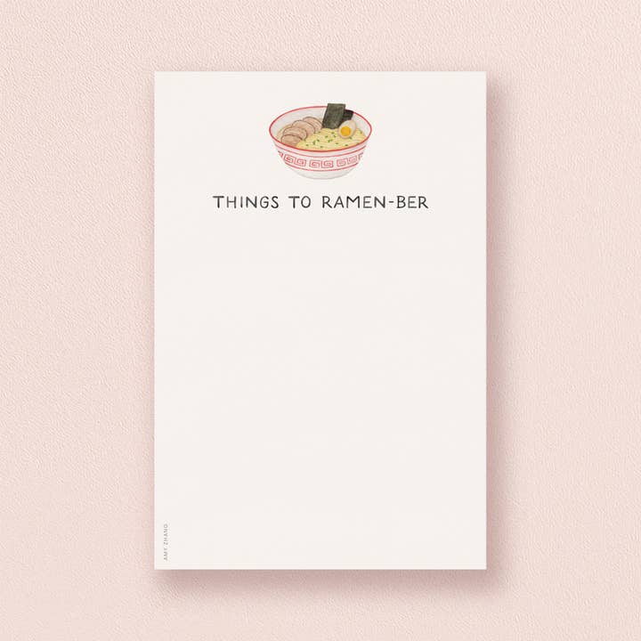 Amy Zhang – wholesale Notepad – Things To Ramen-ber — Asian Food Noodle Pun Notepad
