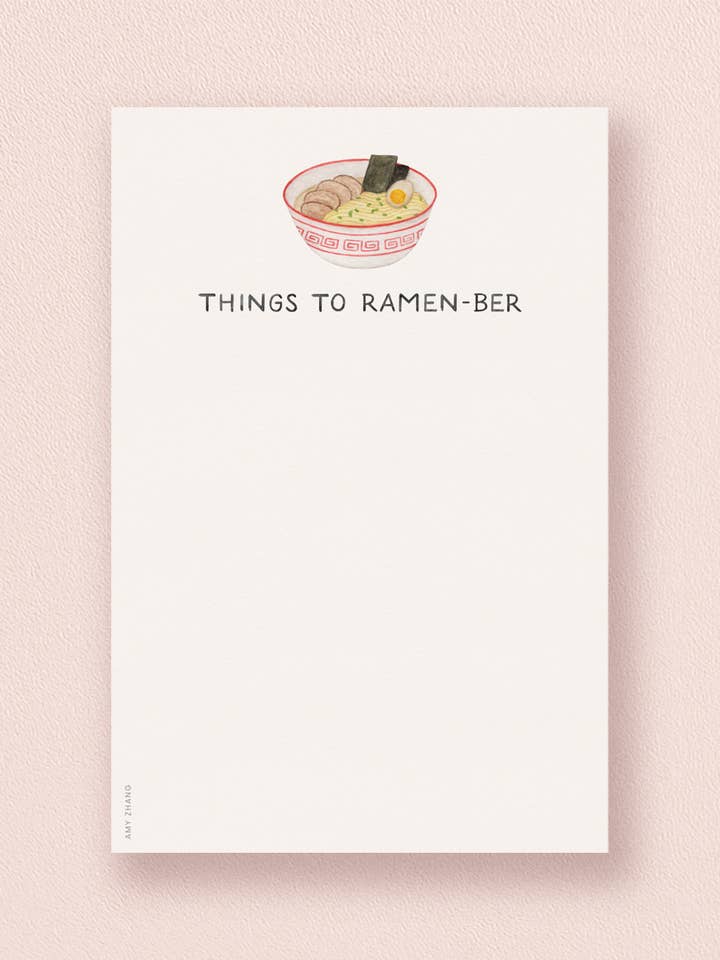 Things To Ramen-ber — Asian Food Noodle Pun Notepad for wholesale by Amy Zhang