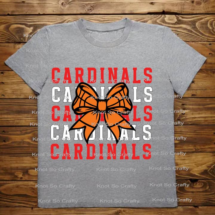 (6941) cardinal bow - sports for wholesale by Knot so crafty