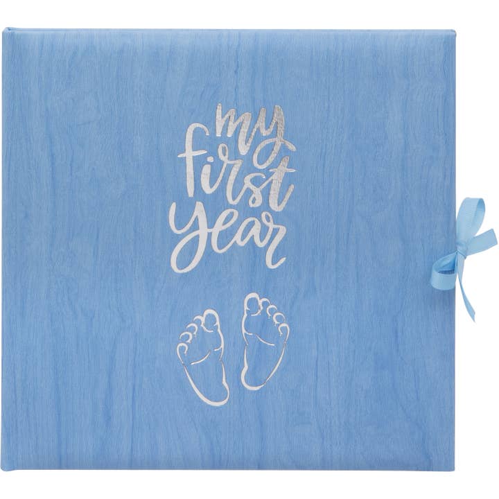 Babyaandenkenboek in blauwe 'My First Year'-herinneringen voor wholesale door Viceni
