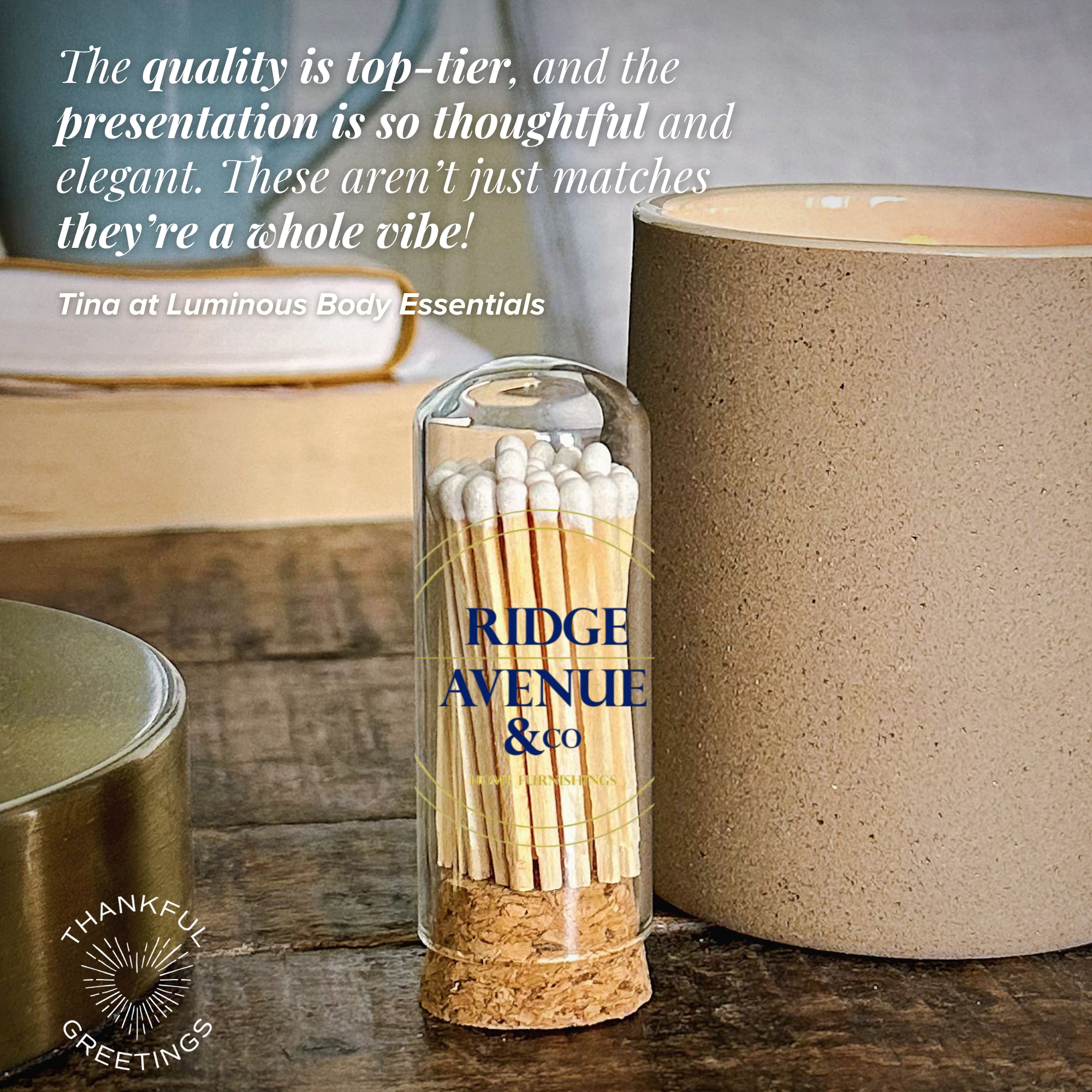 Thankful Greetings - Wholesale Lucifers - Op maat gemaakte 2" lucifers in mini stolpje6