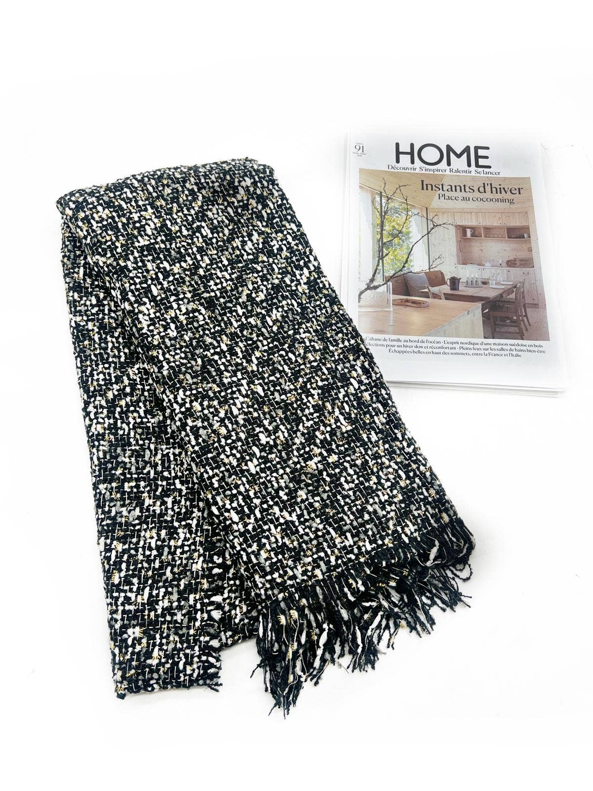 LINETA – Großhandel Schal – Damen – HH-339 Tweed-Schal mit Lurex1