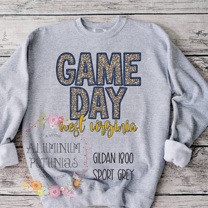 Aluminum Petunias - Wholesale Sweatshirt - Women's - Game Day Faux Embroidery Graphic Tee34