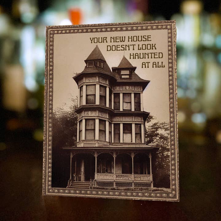 The Coin Laundry - Wholesale Everyday greeting card - New Home Haunted House Funny Greeting Card - Spooky Cute0