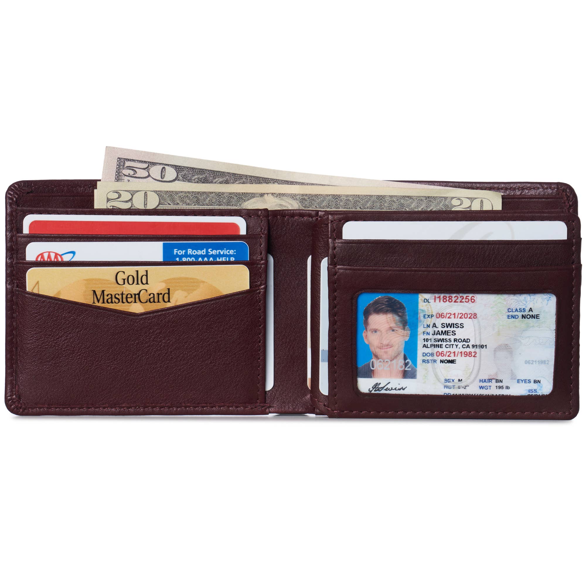 Alpine Swiss - Vente Portefeuille – homme - Alpine Swiss Commuter Portefeuille à deux volets RFID pour homme 2 fenêtres d'identification - Portefeuille 99217