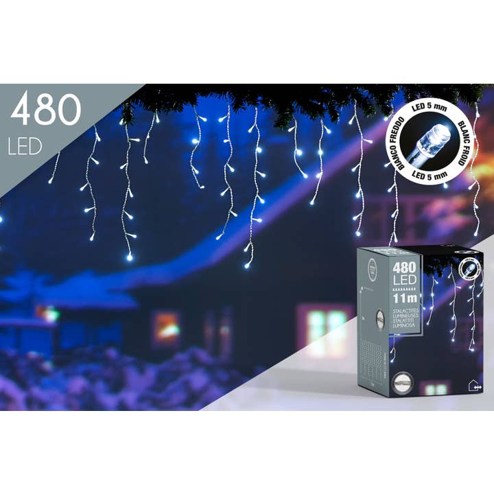 Stalaktit 480Led 5Mm Bl.Fr. L.11M Transparent tråd #1575 för wholesale av CP INTERNATIONAL