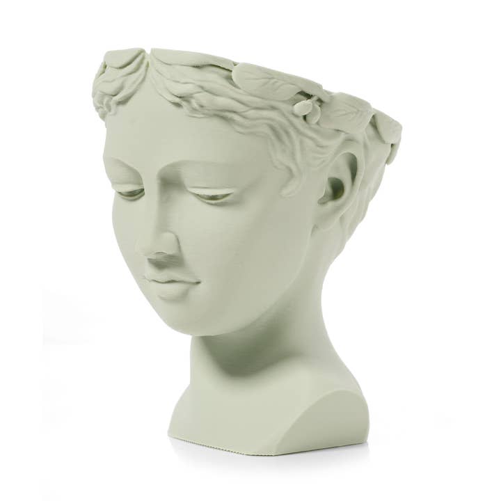 Venus Elegance: Eco-Friendly Head Planter - Sage for wholesale by Ingadi