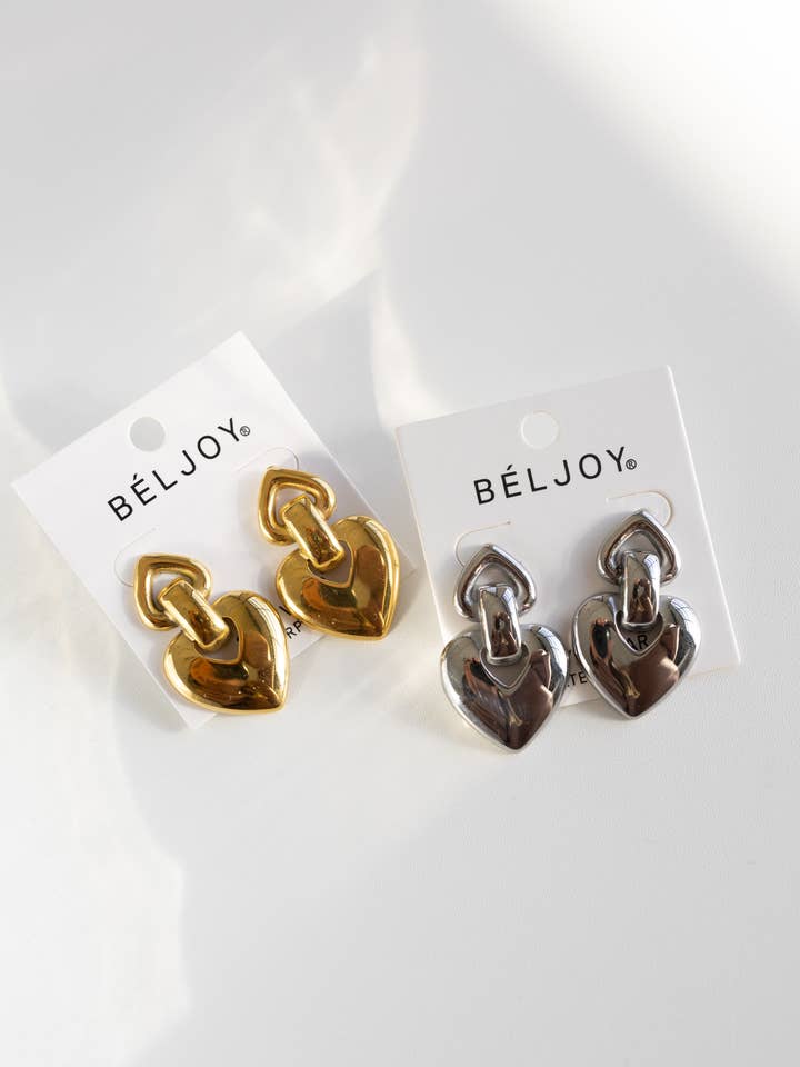 Emely Heart Drop Earrings for wholesale by BELJOY