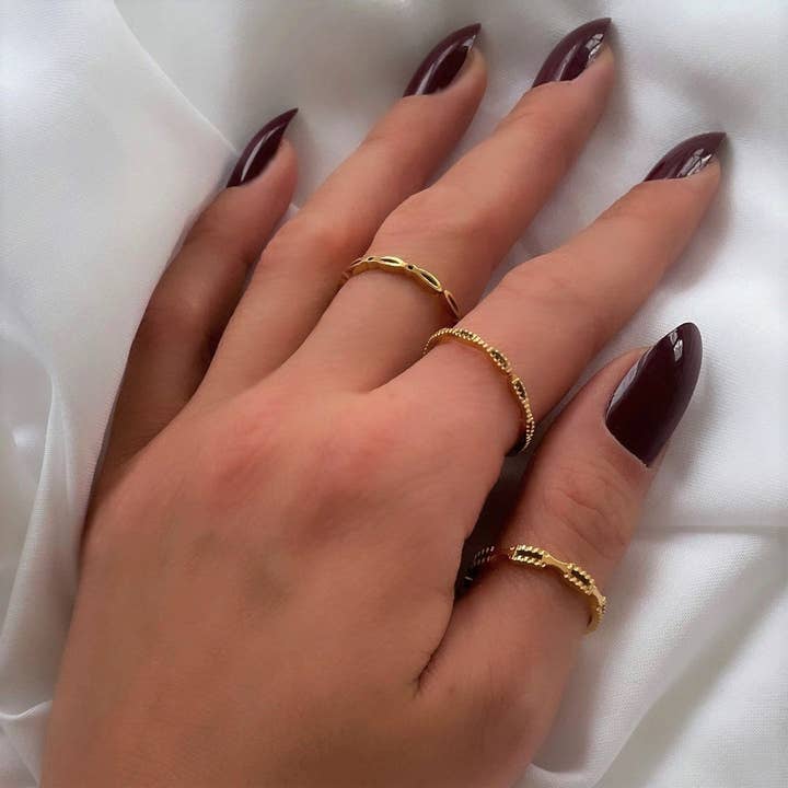 Schmuckgroßhandel - Wholesale Band/Stacked Ring - Sila ring | 18k gold plated2