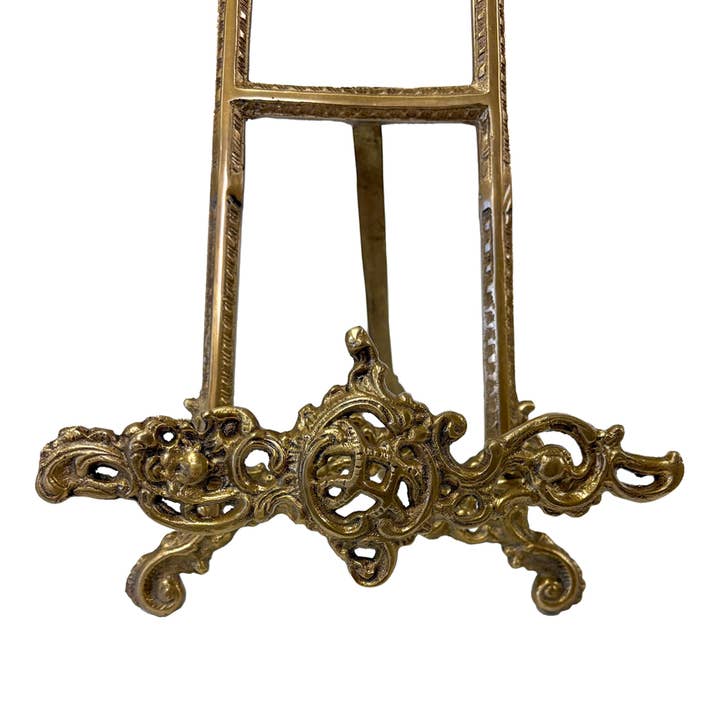 Madison Bay Co. - Historical Home Decor Reproductions - Wholesale Decorative Tabletop Object - 16" Antiqued Victorian Brass Easel Picture-Plate-Book Stand
