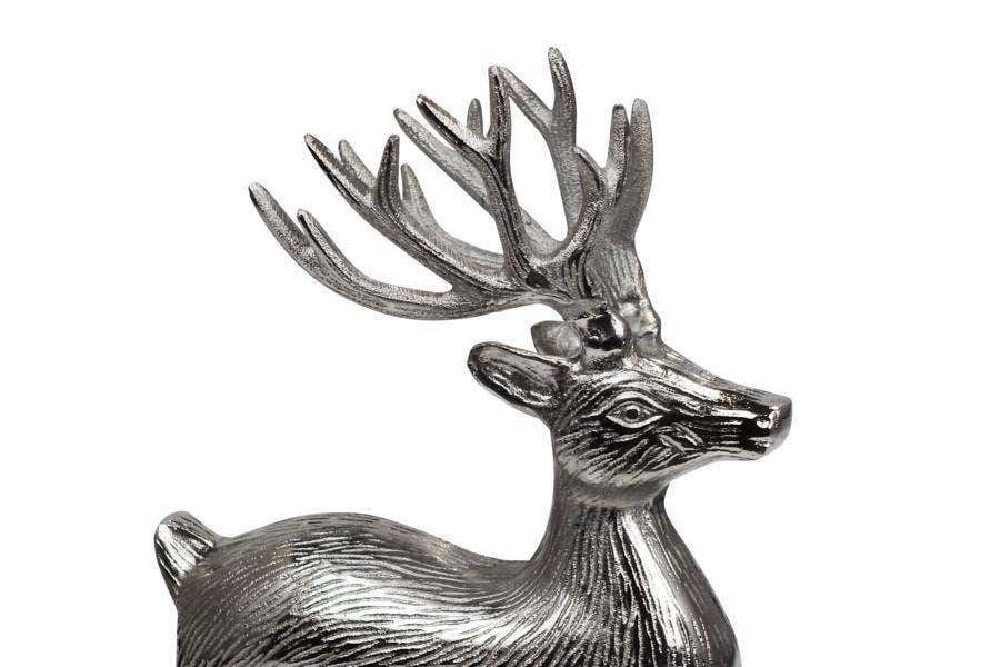 Michael & Philipp Noll e. K. – Großhandel Weihnachtsschmuck – Hirsch Deko Metall Silber 27 cm2