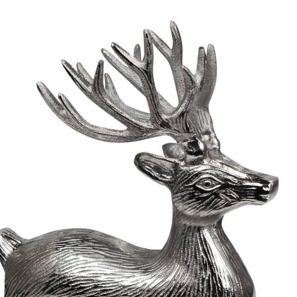 Michael & Philipp Noll e. K. – Großhandel Weihnachtsschmuck – Hirsch Deko Metall Silber 27 cm2