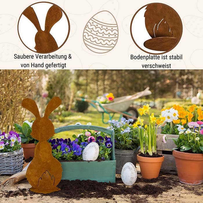 Rostikal - Wholesale Outdoor Ornament/Decor - Rust decoration Easter bunny “Berti” | Easter decoration bunny for the garden7