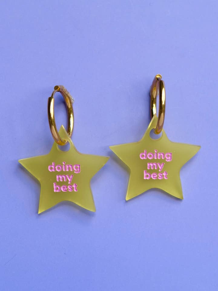 Doing My Best Hoop Earrings for wholesale by Cuteryko