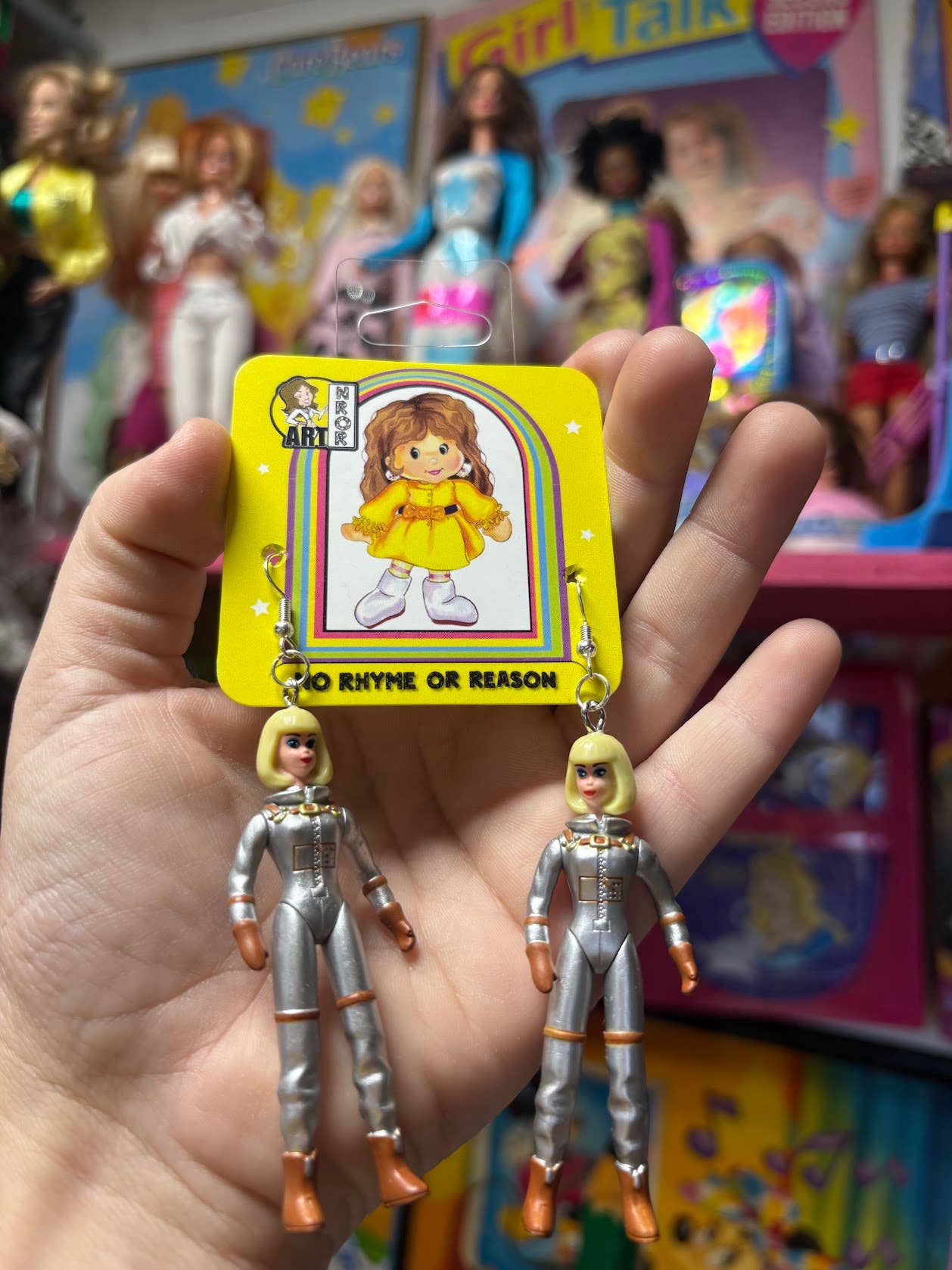 NO RHYME OR REASON ART - Wholesale Dangle Earrings - Astronaut Barbie Earrings - Poseable Doll, Retro7