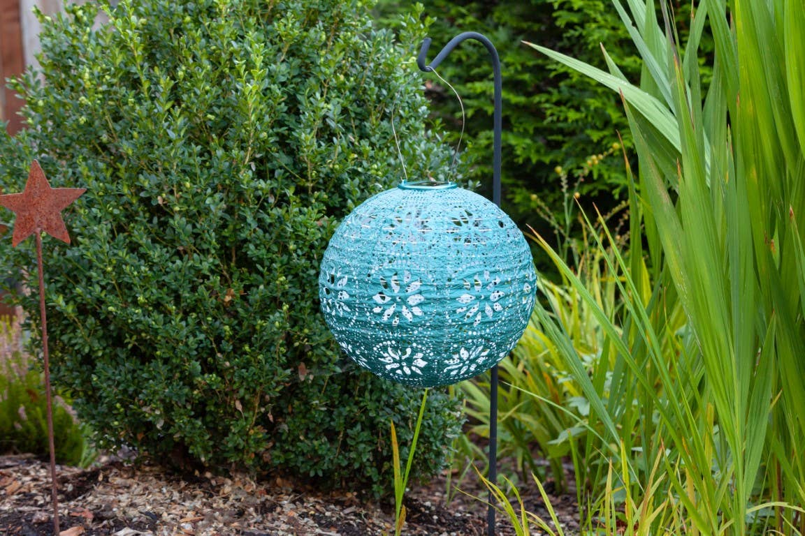 Allsop Home & Garden - Wholesale Outdoor/Lawn Light - Stella Boho 12" Globe Solar Lantern - Mineral Grn2