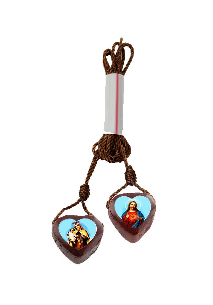 Catholica Shop - Wholesale Pendant/Charm Necklace - Wood Small Heart Scapular1