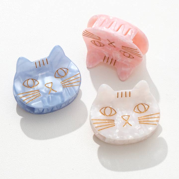 Assorted Saltwater Kitty Cat | Small Cat Face Claw Clip for wholesale on Faire3