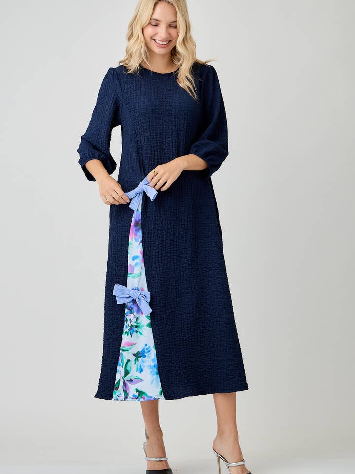 Celeste Clothing - Wholesale Dress - Women's - WOMEN'S MODEST SIDE BOW DRESS WITH PUFF SLEEVES AND POCKETS31