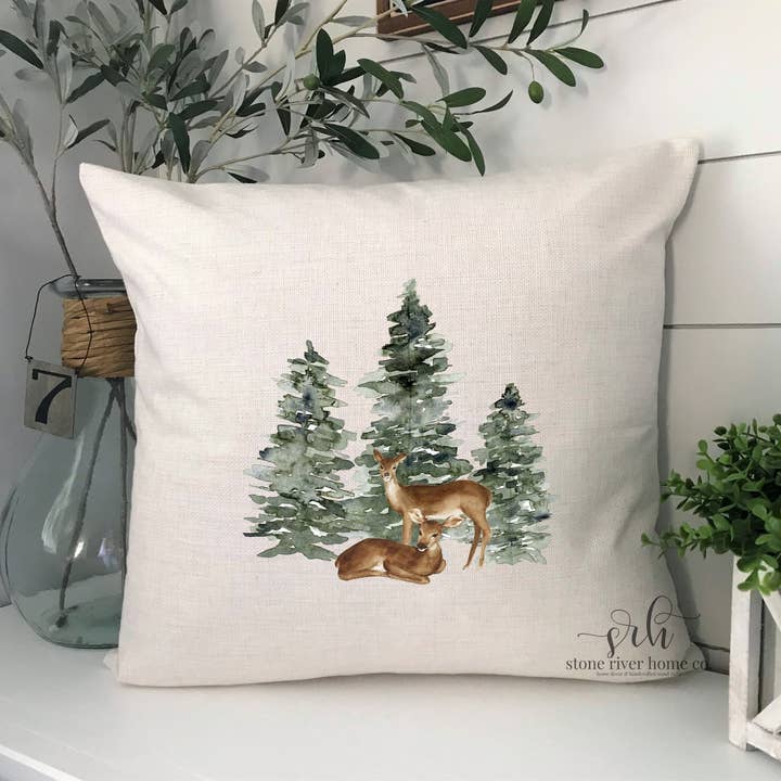Winter trees pillow cover | cozy winter decor for wholesale by Stone River Home Co