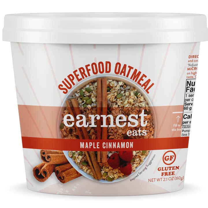Superfood Maple Almond Cinnamon Oatmeal Cup for wholesale by Earnest Eats
