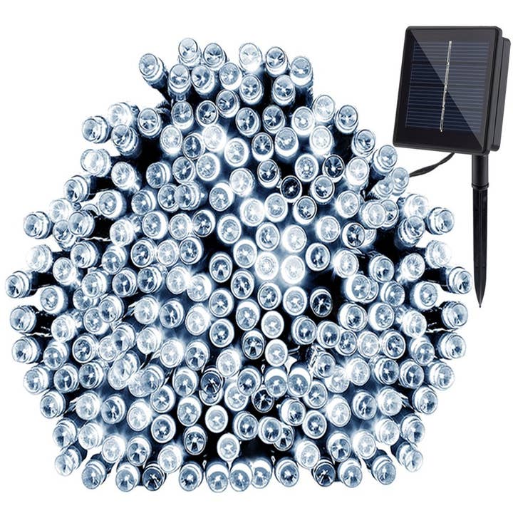 200 LED Solar Green Cable Solar String Lights - White for wholesale on Faire