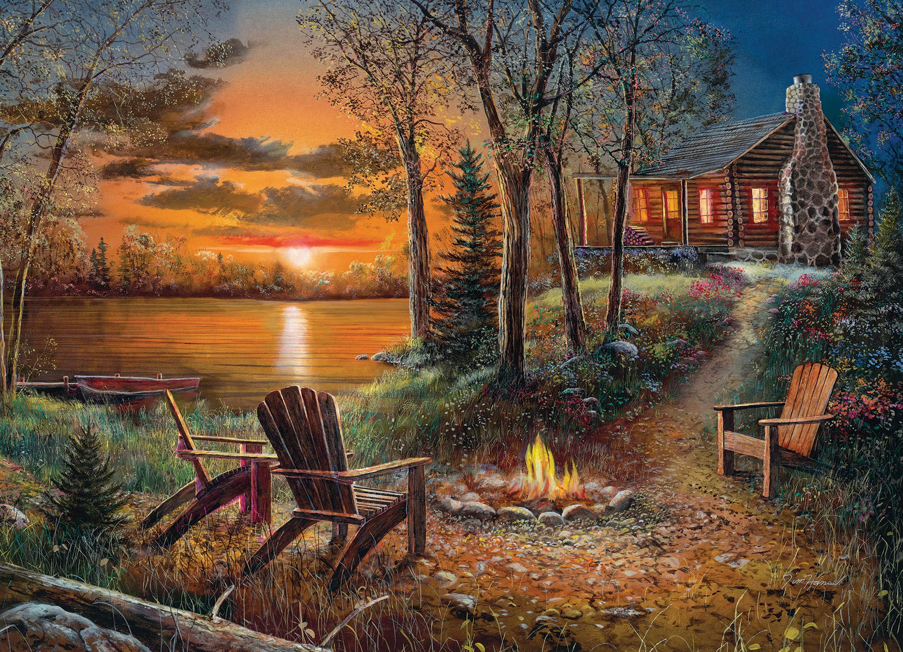 Outset Games and Cobble Hill Puzzles - Wholesale Puzzle - Adult - Fireside 500pc puzzle1