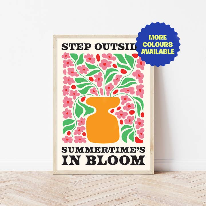 Step Outside Summertime's In Bloom | Kunstdruk aan de muur voor wholesale door Bored At Work Studio