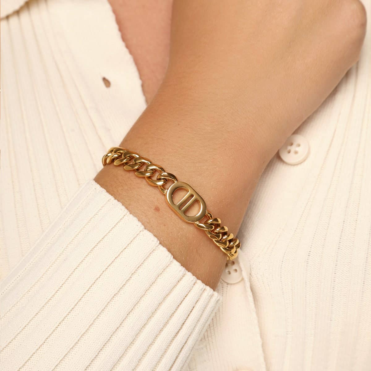 Schmuckgroßhandel - Wholesale Link & Chain Bracelet - Prestige bracelet | 18k gold plated1