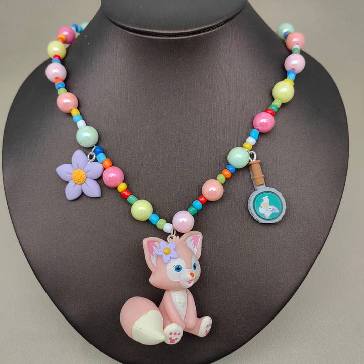 Cute Fox Charm Acrylic Beaded Necklace - YK for wholesale by Mio Queena