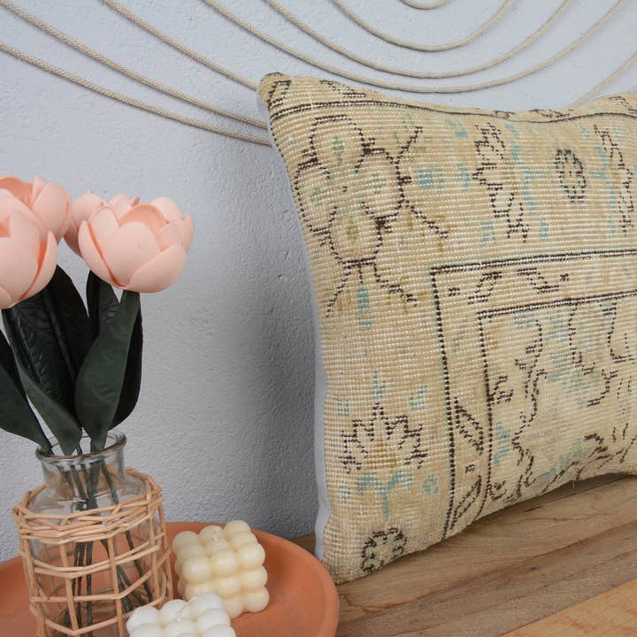 Etnisk Kilim Tæppe Boho Tekstureret Pude 18x18 for engroshandel hos Kilim Pillow Decors