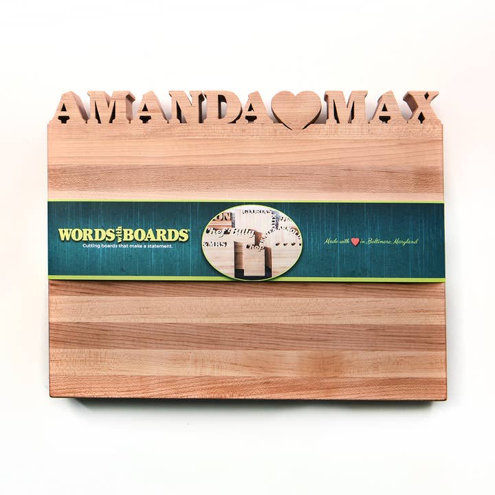 Personalized Cutting Board - Horizontal - Maple for wholesale by Words with Boards