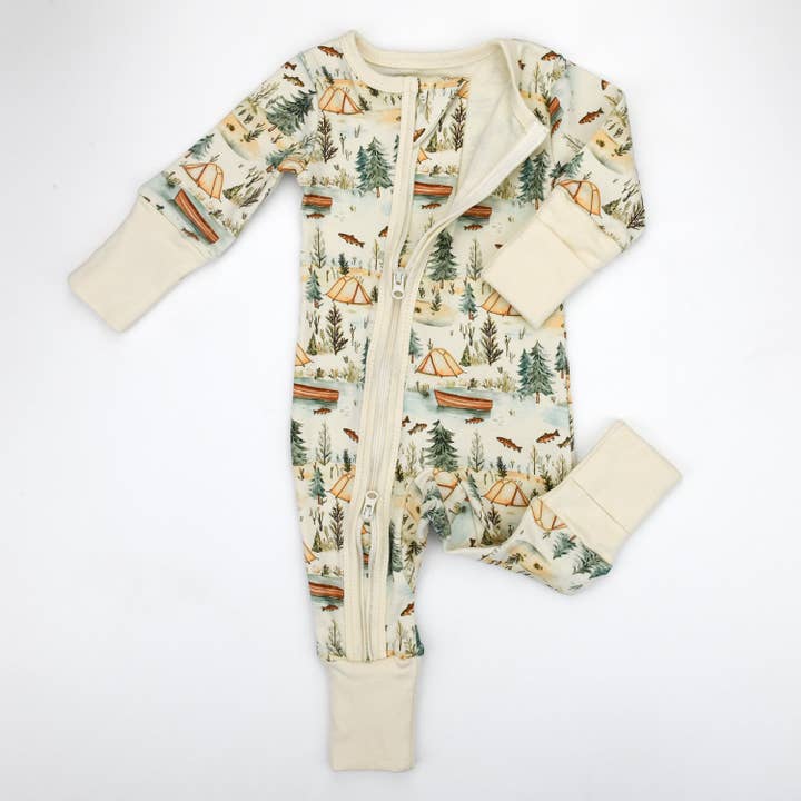 Earthy - Wholesale Sleepsuit - Baby - Organic Cotton Baby Pajamas 2-Way Zip Front Zipper Sleeper, Everett1