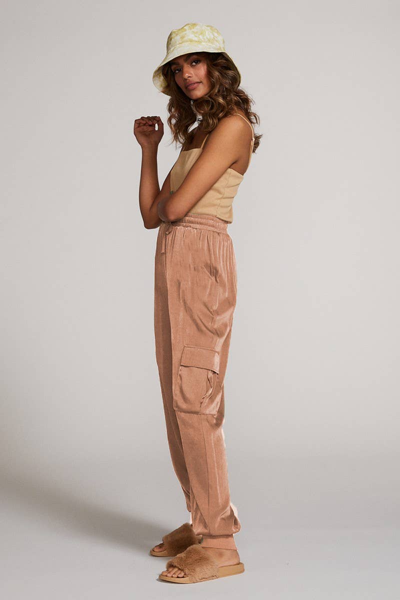 Miss Sparkling - Wholesale Pants - Women's - Textured Satin Cargo Pants3