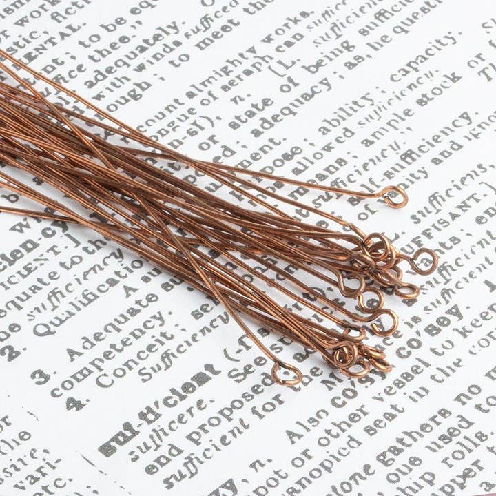 3 inch Copper Eyepin 22 Gauge 22 stuks voor wholesale door The Bead Traders