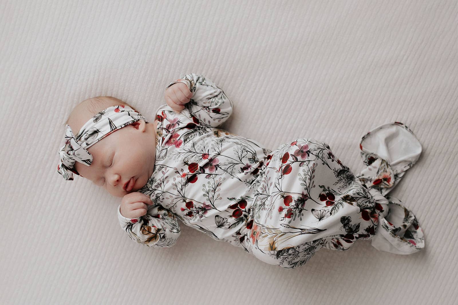 Three Little Tots - Wholesale Babygown - Baby - Floral Flower Knotted Gown3