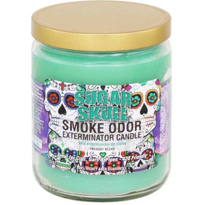 Smoke Odor Exterminator Candle Sugar Skull 12 Count for wholesale by Cow Crack Wholesale