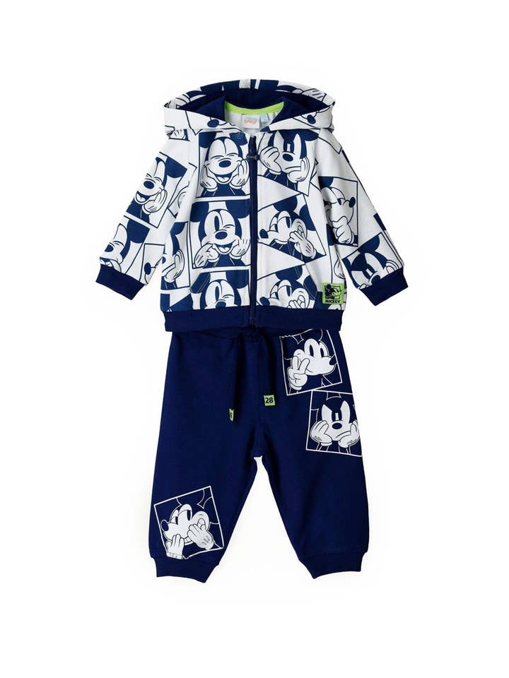 ENSEMBLE VESTE À CAPUCHE ZIPPÉE ET PANTALON SOURIS ICONIQUE - GARÇON ENFANT pour la vente par Little-Betty