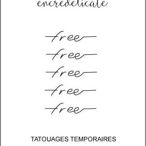 encredelicate - Wholesale Temporary Tattoo - Small temporary tattoo of the word free (set of 5)3