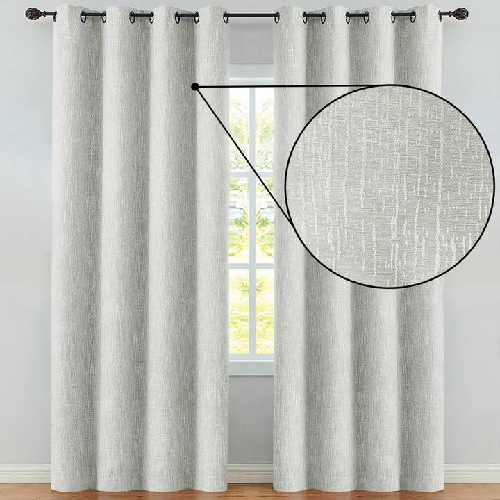 home mart goods - Wholesale Curtain - 2 Piece Silver Textured Silky Blackout Curtain Panel Set