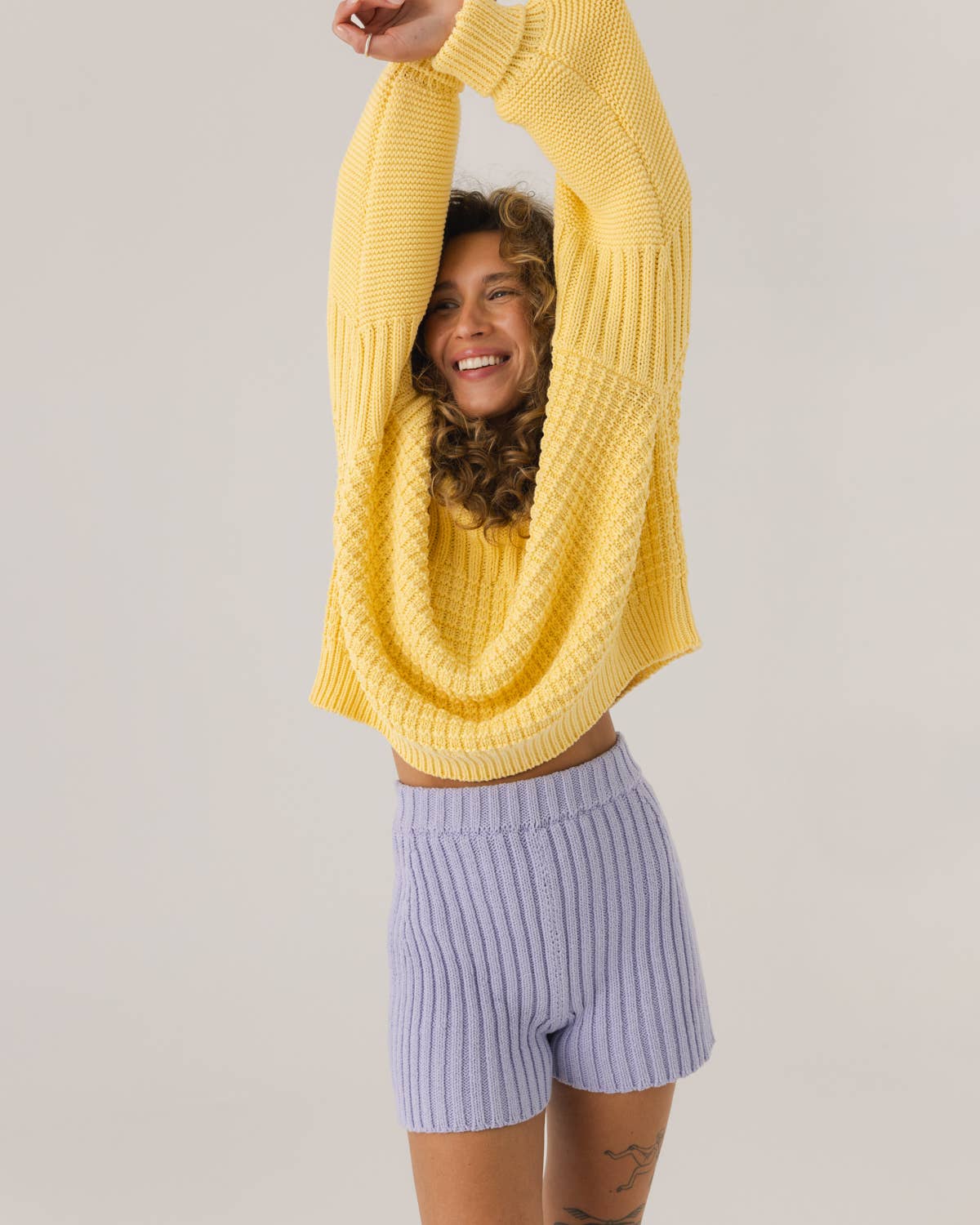 Lemon Delčia Sweater: 100% Cotton Yellow Sweater  for wholesale on Faire1